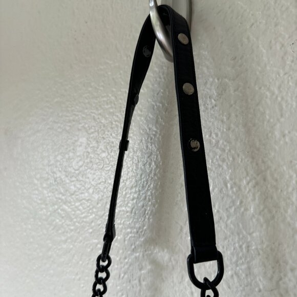Rebecca Minkoff Black Leather Crossbody Partial Chain Link Shoulder Strap - Picture 11 of 16